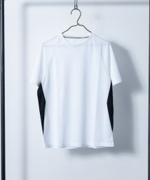 Nylaus select(ナイラスセレクト)/吸汗速乾 サイド切り替え ラグランスリーブ ドライTシャツ/ホワイト