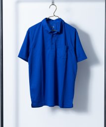 Nylaus select(ナイラスセレクト)/吸汗速乾 ポケット付き ボタンダウン ドライポロシャツ/ブルー
