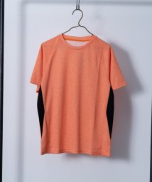 Nylaus select(ナイラスセレクト)/吸汗速乾 カチオン杢 サイド切り替え ドライTシャツ/オレンジ