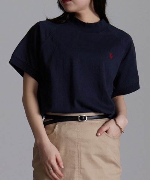 Ranan(ラナン)/U.S. POLO ASSN./ユーエスポロアッスン　綿１００％プチハイネックＴシャツ/ネイビー