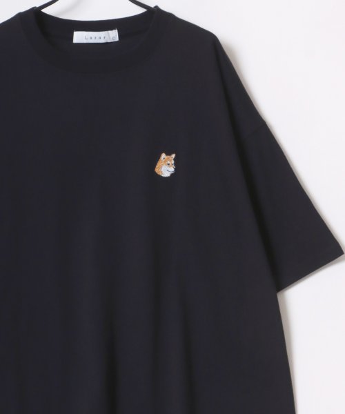 LAZAR(ラザル)/【Lazar】別注 Animal One Point Embroidery T－Shirt/オーバーサイズ ワンポイント刺繍 半袖Tシャツ/リンガー/柄5