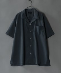 SITRY(SITRY)/【SITRY】Drape Open Collar Shirt/ドレープ オープンカラー 半袖シャツ/メンズ シャツ トップス きれいめ カジュアル/チャコール