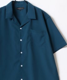 LAZAR(ラザル)/【Lazar】オーバーサイズ ドレープ オープンカラー 半袖シャツ/アロハシャツ/無地/総柄/ストライプ/クレイジーパターン/クレリック/グリーンブルー