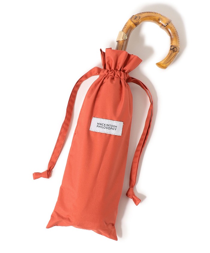 新品★マッキントッシュフィロソフィー★晴雨兼用バンブーハンドル長傘日傘★オレンジ セール】マッキントッシュ 傘 晴雨兼用 バンブーハンドル 長傘