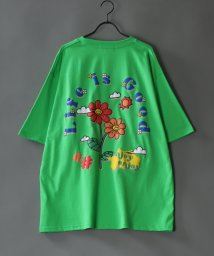 SITRY(SITRY)/【SITRY】oversize foam print T－shirt/オーバーサイズ 発泡プリントTシャツ/メンズ  レディース Tシャツ 半袖 カジュアル/ライトグリーン