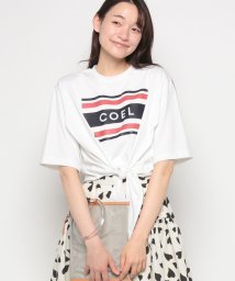 COEL(コエル)/前結びプリントTシャツ/ホワイト