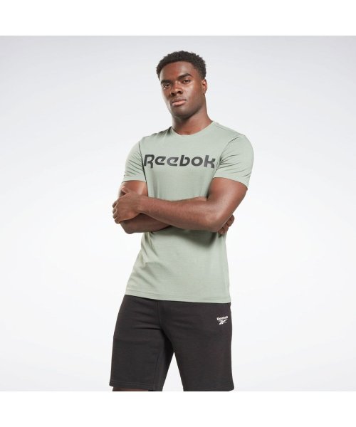 Reebok(リーボック)/グラフィック シリーズ リニア ロゴ Tシャツ / Graphic Series Linear Logo Tee /グリーン