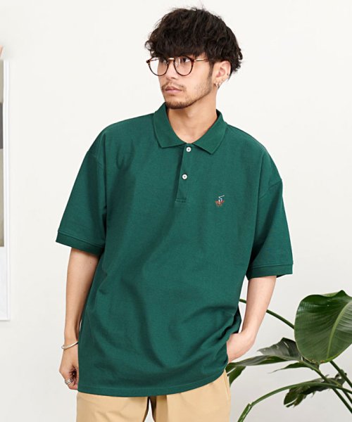 SB Select(エスビーセレクト)/BEVERLY HILLS POLO CLUB 鹿の子ワンポイント刺繍ポロシャツ ブランド /グリーン