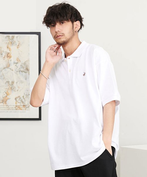 SB Select(エスビーセレクト)/BEVERLY HILLS POLO CLUB 鹿の子ワンポイント刺繍ポロシャツ ブランド /ホワイト