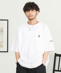 SB Select(エスビーセレクト)/U.S. POLO ASSN. ワンポイントロゴ刺繍クルーネック半袖ビッグTシャツ ブランド/ホワイト