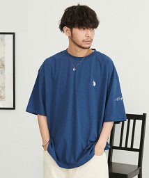 SB Select(エスビーセレクト)/U.S. POLO ASSN. ワンポイントロゴ刺繍クルーネック半袖ビッグTシャツ ブランド/ネイビー