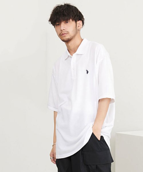 SB Select(エスビーセレクト)/U.S. POLO ASSN. ワンポイントロゴビッグ半袖ポロシャツ ブランド/ホワイト