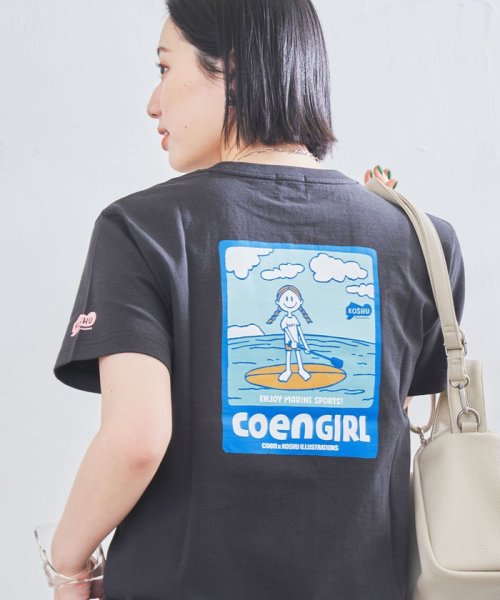 coen(coen)/KOSHU×COENコラボサマーガールプリントTシャツ/BLACK