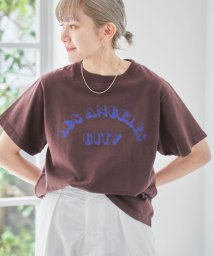 coen(coen)/アーチロゴプリントTシャツ/DKBROWN