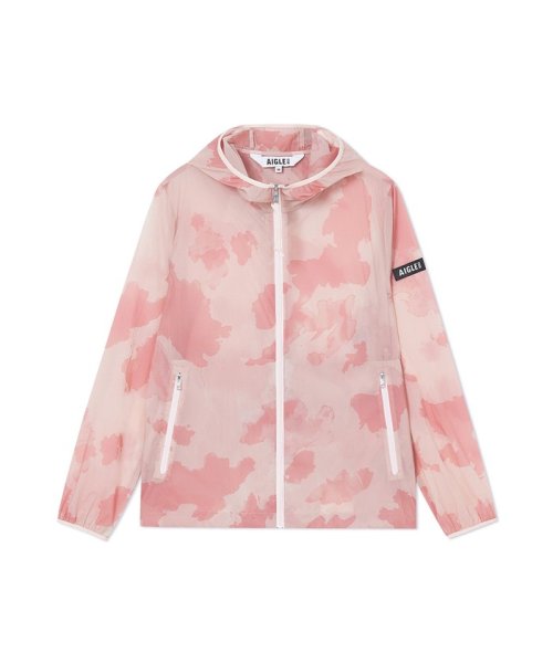 撥水 エクストラライトプリントフーデッドジャケット 