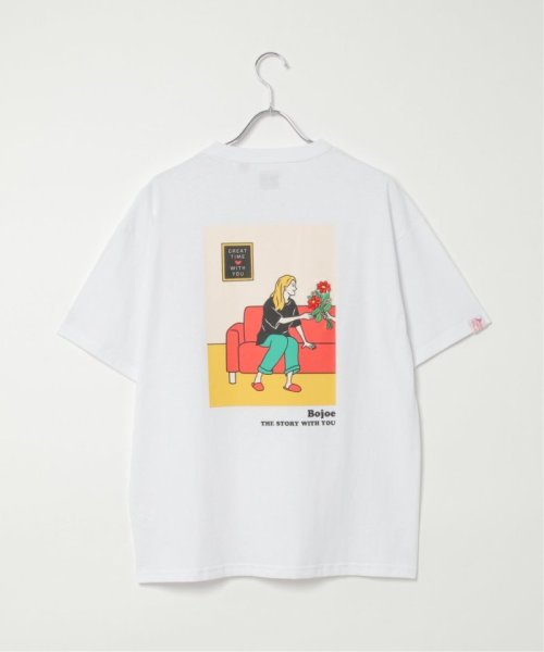 VENCE　EXCHANGE(ヴァンス　エクスチェンジ)/花束刺繍女子Tシャツ/ホワイト