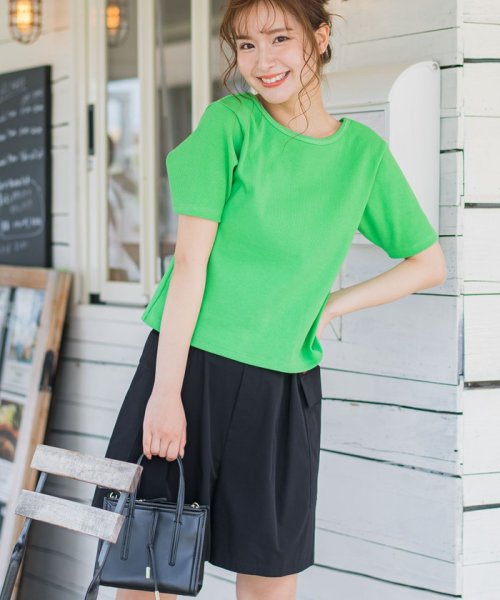 セール】【着回し力抜群】テレコバックオープンTシャツ《洗濯機で洗える》(505342808) ビッキー(VICKY) MAGASEEK VICKY ビッキー テレコバックオープンTシャツ《洗濯機で洗える》