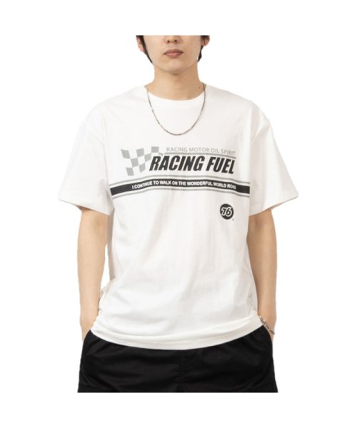 MAC HOUSE(men)(マックハウス（メンズ）)/76 セブンティシックス 天竺パネルラインプリント半袖Tシャツ 33231307/ホワイト