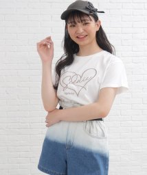 PINK-latte/【吸水速乾機能付き】ハート刺繍Tシャツ/505350086