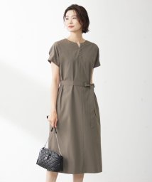 J.PRESS LADIES(J．プレス　レディス)/【洗える・イージーケア】ソフトタイプライター フレンチスリーブ ワンピース/カーキ系