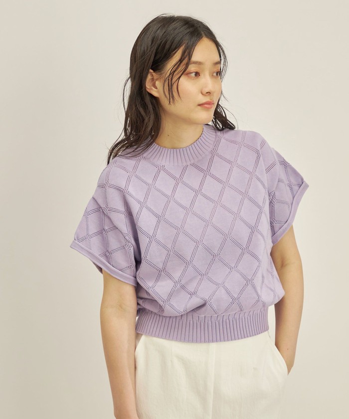 セール】〈手洗い可能〉ハイゲージ 透かし編み プルオーバー(505350926