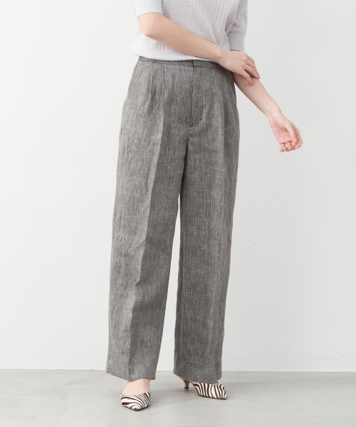 MICA&DEAL(マイカアンドディール)/adjastable linen pants/BLACK