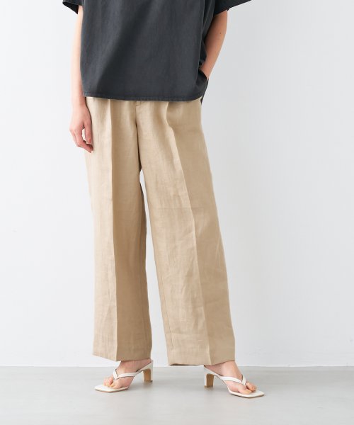 MICA&DEAL(マイカアンドディール)/adjastable linen pants/CAMEL