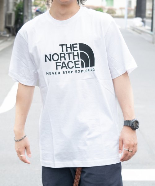 THE NORTH FACE(ザノースフェイス)/THE NORTH FACE ノースフェイス COTTON BIG LOGO EX Tシャツ カジュアル コットン トップス 半袖 Lサイズ/ホワイト