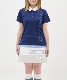 Samantha GOLF(サマンサゴルフ)/ロゴプリント半袖ポロ/ネイビー