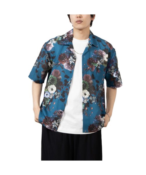 MAC HOUSE(men)(マックハウス（メンズ）)/NAVY ネイビー カゼトオスシャツ 331079MH/ブルー