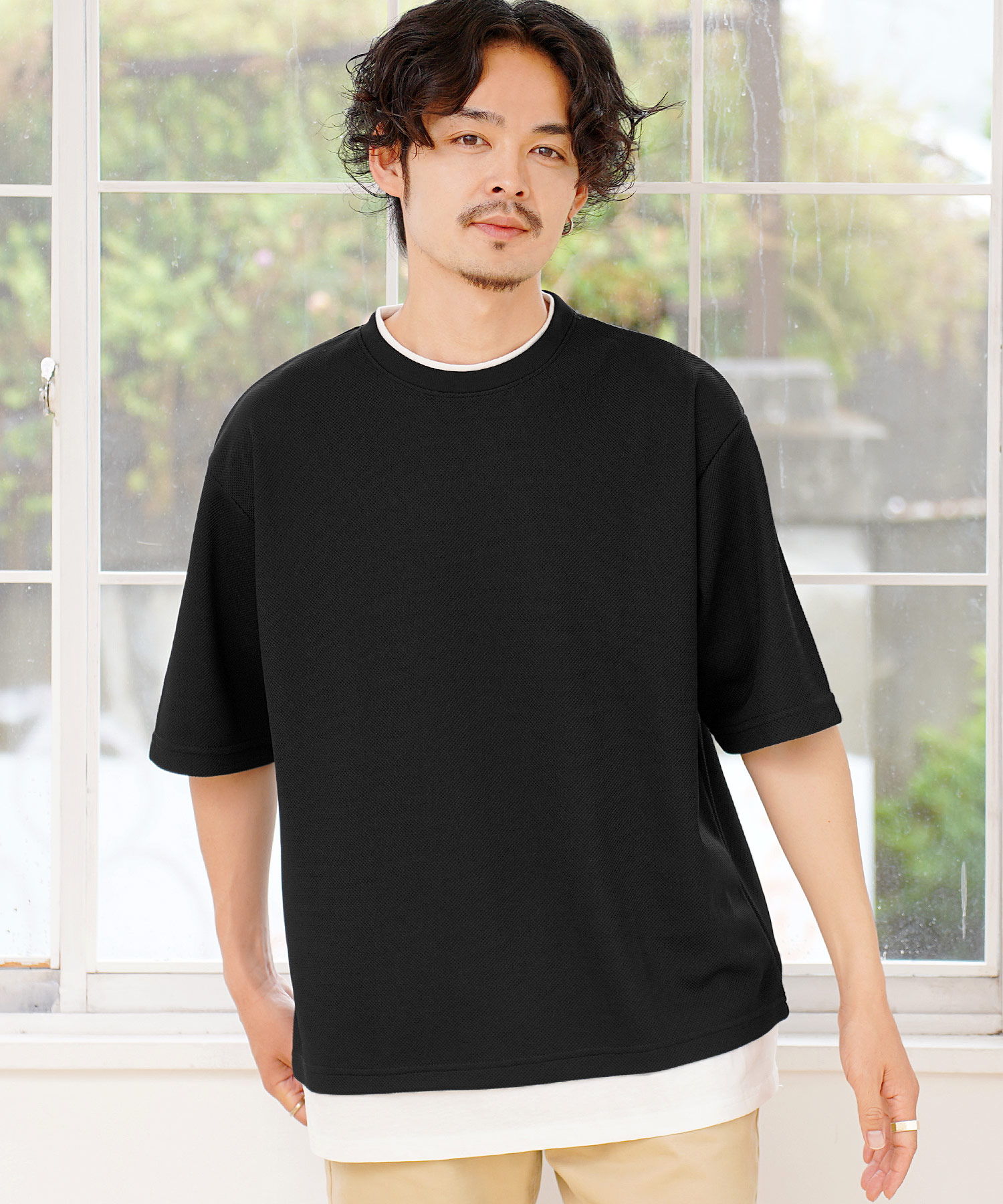 [SIPERLARI] tシャツ メンズ カットソー 半袖 フェイクレイヤード