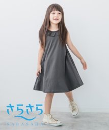 THE SHOP TK（KID）(ザ　ショップ　ティーケー（キッズ）)/【110－150】衿付きさらさらカットソーフレアワンピース/ディープグレー（015）