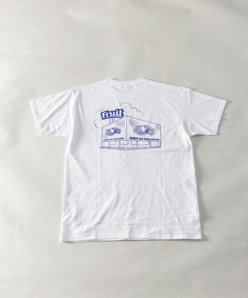 Nylaus(ナイラス)/FRUIT OF THE LOOM UNISEX バックイラストプリント ショートスリーブTシャツ/ネイビー