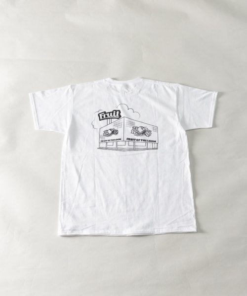 Nylaus(ナイラス)/FRUIT OF THE LOOM UNISEX バックイラストプリント ショートスリーブTシャツ/ブラック