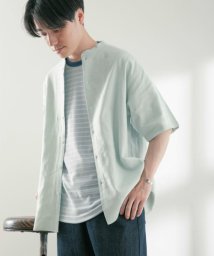 ITEMS URBANRESEARCH(アイテムズアーバンリサーチ（メンズ）)/リネンレーヨン バンドカラー半袖シャツ/MNT