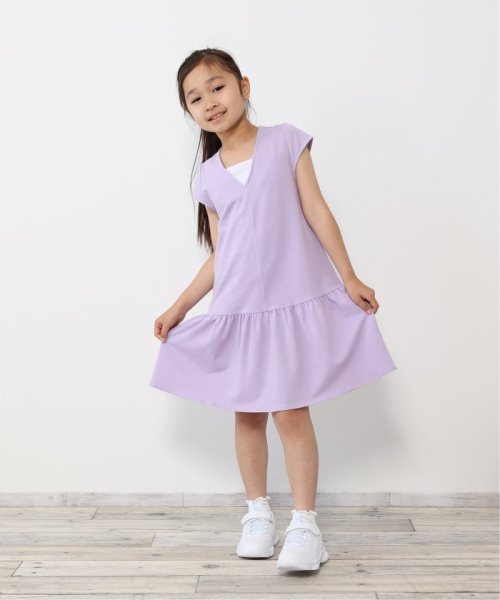 ikka kids(イッカ　キッズ)/鹿の子フェイクワンピース（120〜160cm）/パープル