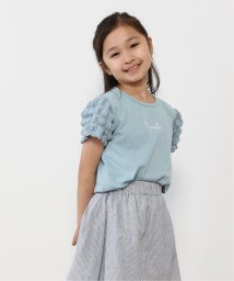 ikka kids(イッカ　キッズ)/袖異素材刺繍ロゴTシャツ（120〜160cm）/ブルー