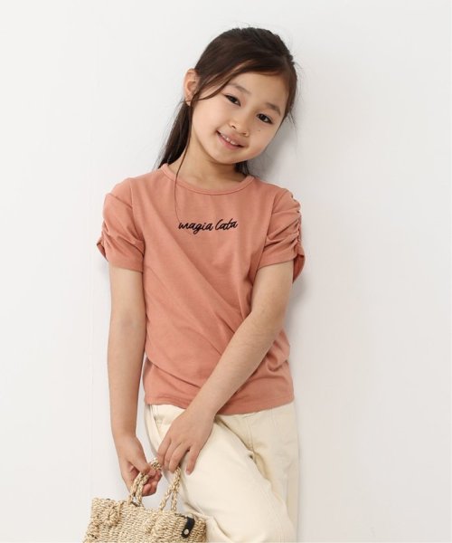 ikka kids(イッカ　キッズ)/肩ギャザーフロッキーロゴTシャツ（120〜160cm）/オレンジ