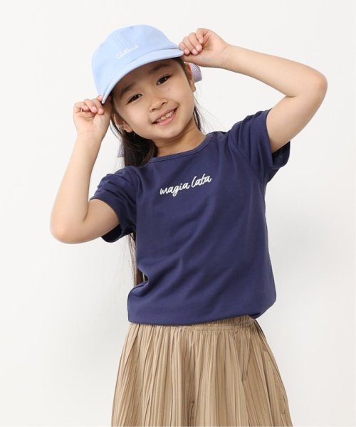 ikka kids(イッカ　キッズ)/肩ギャザーフロッキーロゴTシャツ（120〜160cm）/ネイビー
