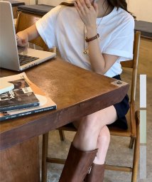 ARGO TOKYO(アルゴトウキョウ)/バックロゴコットンTシャツ　24073　バックプリント　LOGOT　ロゴT　Tシャツ　コットンT　半袖T　Tシャツ　カットソー　トップス/ホワイト