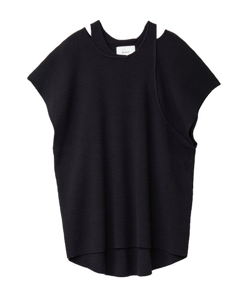 MANOF(マノフ)/TANK LAYERED THERMAL TOPS/BLACK