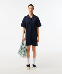 LACOSTE/オーガニックコットン リネン 鹿の子 オープンカラー シャツワンピース ドレス/505371355