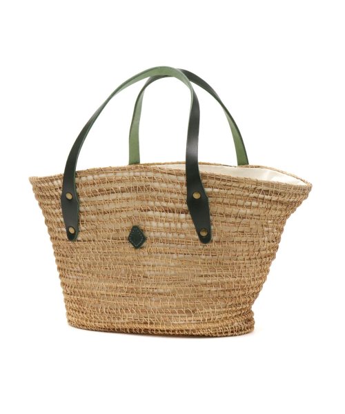 CLEDRAN(クレドラン)/クレドラン トートバッグ CLEDRAN HAND & WORKS PALM FIBER BASKET L かごバッグ 大きめ A5 巾着 軽量 CL－3526/グリーン