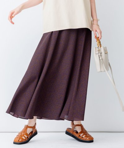 【SLOW/洗える】アンティークフラワープリント スカート