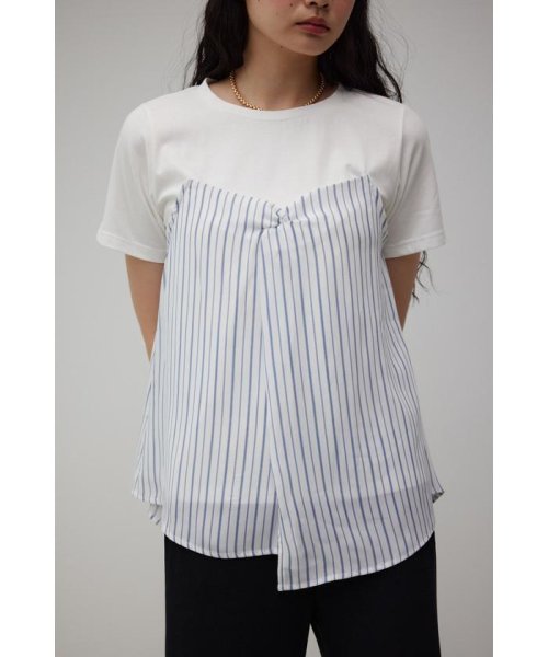 AZUL by moussy(アズールバイマウジー)/STRIPE BUSTIER LAYERED TOPS/柄WHT5