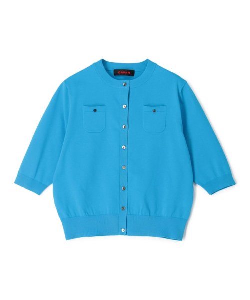 CABaN ファインポリエステル ハーフスリーブポケットカーディガン 