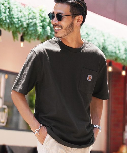 JIGGYS SHOP(ジギーズショップ)/Carhartt(カーハート) ポケット Tシャツ / Tシャツ メンズ ティーシャツ 半袖 クルーネック ビッグシルエット ビッグ/ピート1