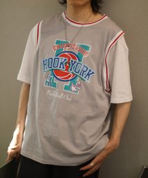 HOOK(HOOK（フック）)/HOOK －original－ アメカジバスケットユニフォーム風ドッキング半袖TEE/グレー