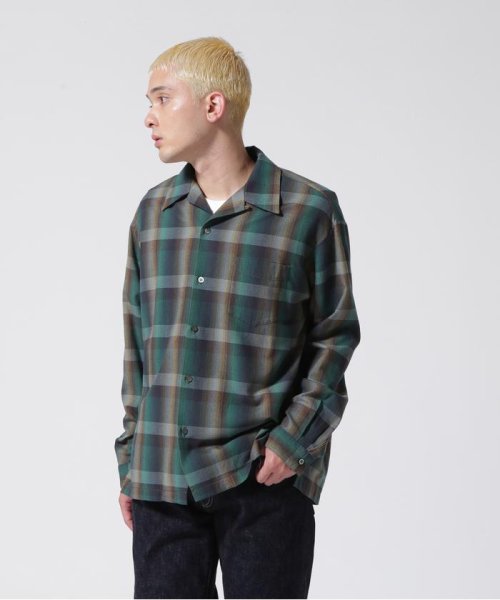 B'2nd(ビーセカンド)/MINEDENIM（マインデニム）TWN Check Open Collar L/S SH/ブルー