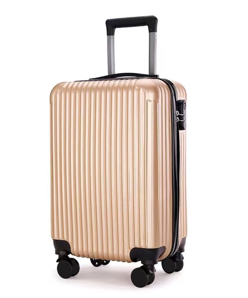 【2size展開】【軽量】スマートユニセックスキャリーケース/キャリーバッグ/スーツケース 内側：X伸縮バンド付 ファスナーポケット2カ所 360度回転＆静音ダブルキャスター